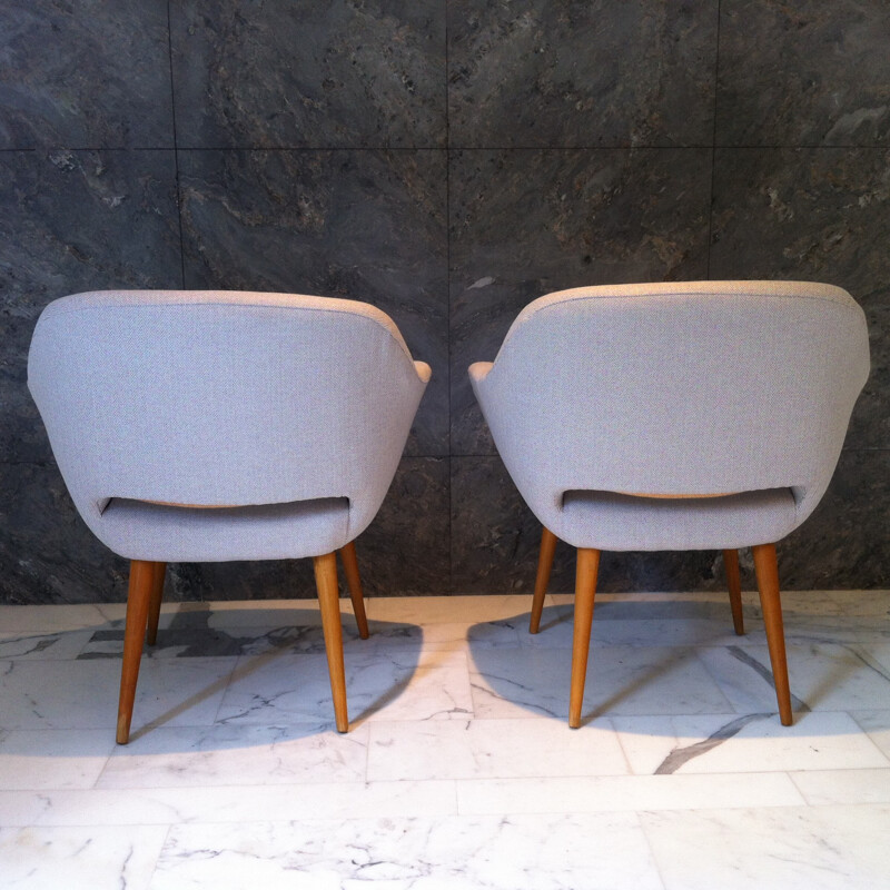 Pair of Sovietic beige armchairs - 1960s 