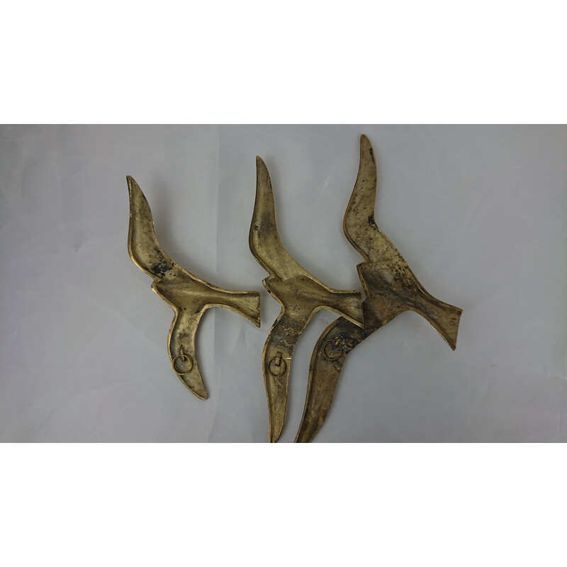 Vintage brass seagulls wall decoration