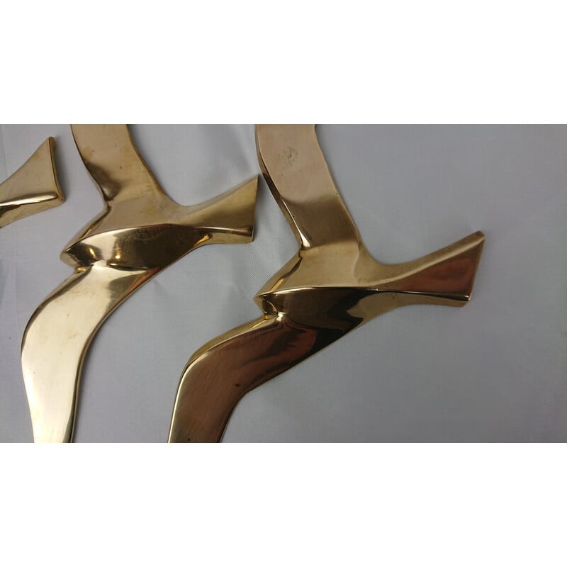 Vintage brass seagulls wall decoration