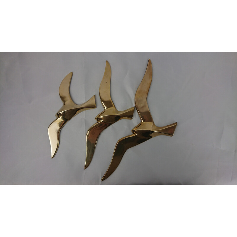 Vintage brass seagulls wall decoration