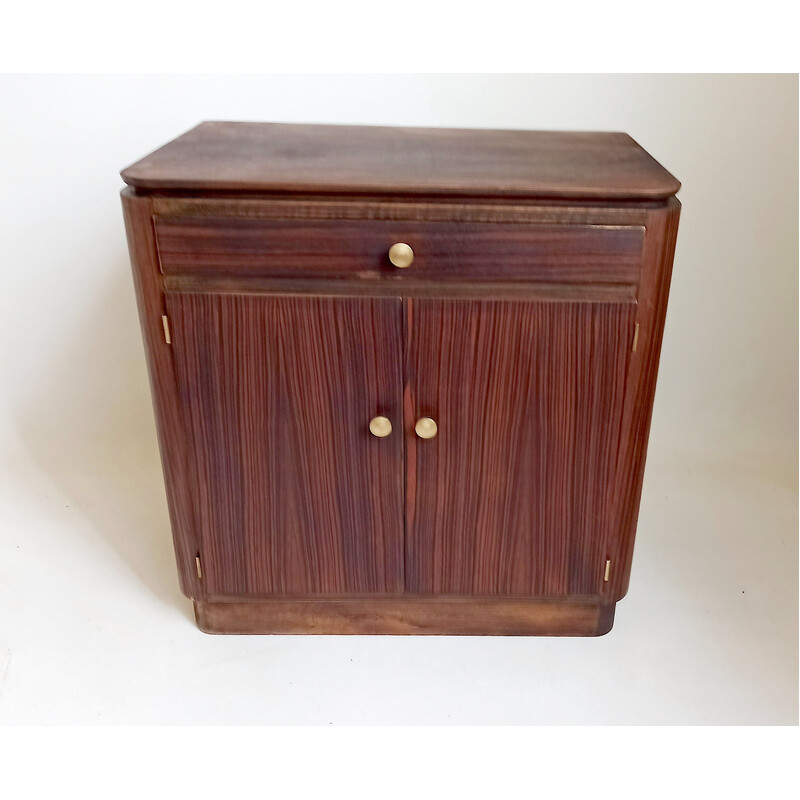 Vintage Art Deco Macassar wood storage cabinet