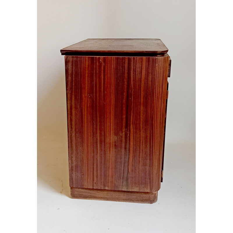 Armário de armazenamento de madeira Vintage Art Deco Macassar