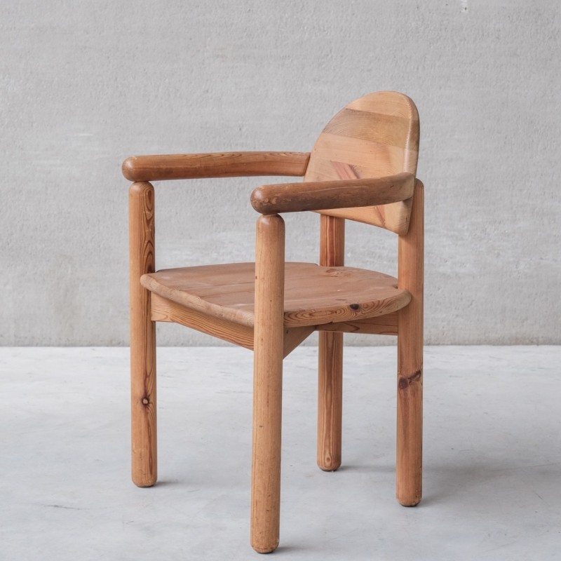 Vintage pine armchair, Denmark 1970s