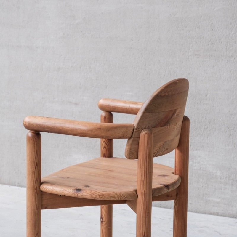 Vintage pine armchair, Denmark 1970s