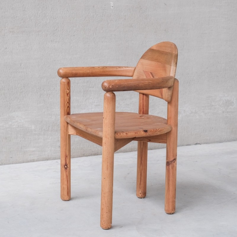 Vintage pine armchair, Denmark 1970s