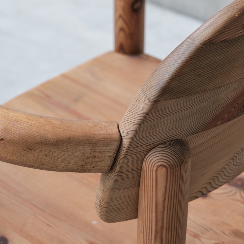 Vintage pine armchair, Denmark 1970s