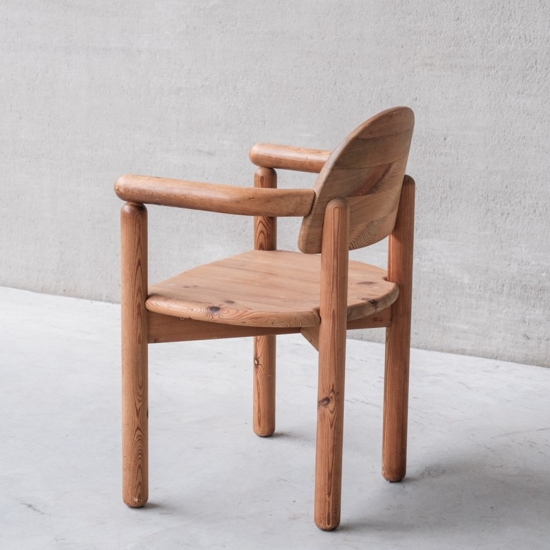 Vintage pine armchair, Denmark 1970s