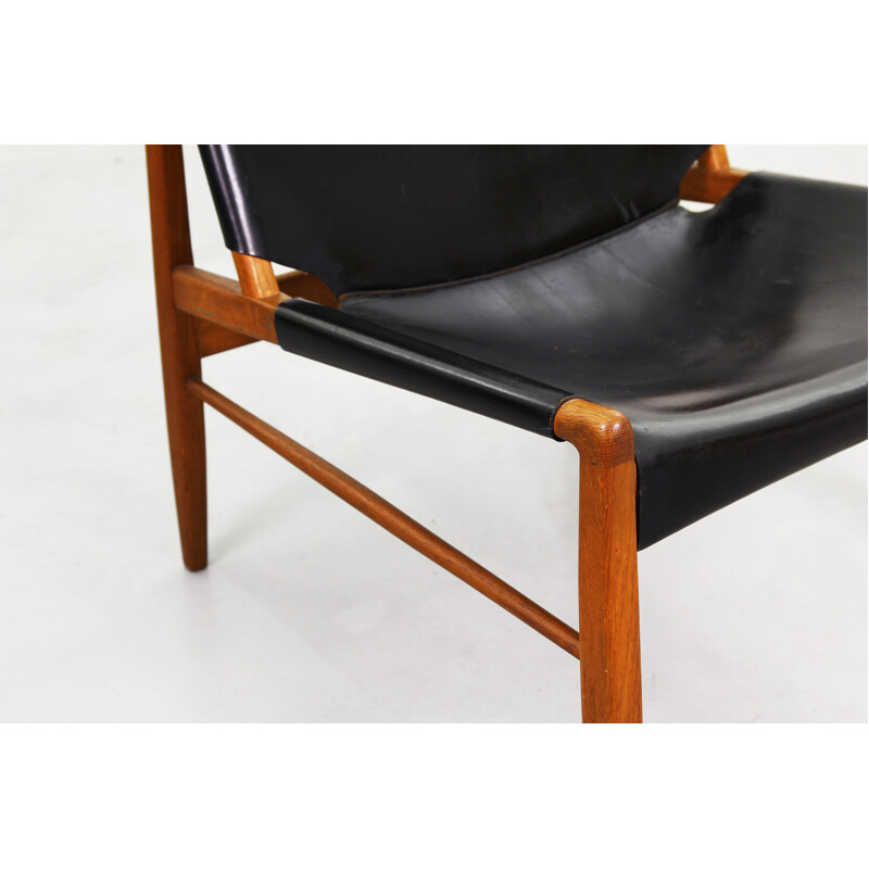 Pair of WK Möbel Oakwood "Hunting" lounge chairs, Franz Xaver Lutz - 1950s
