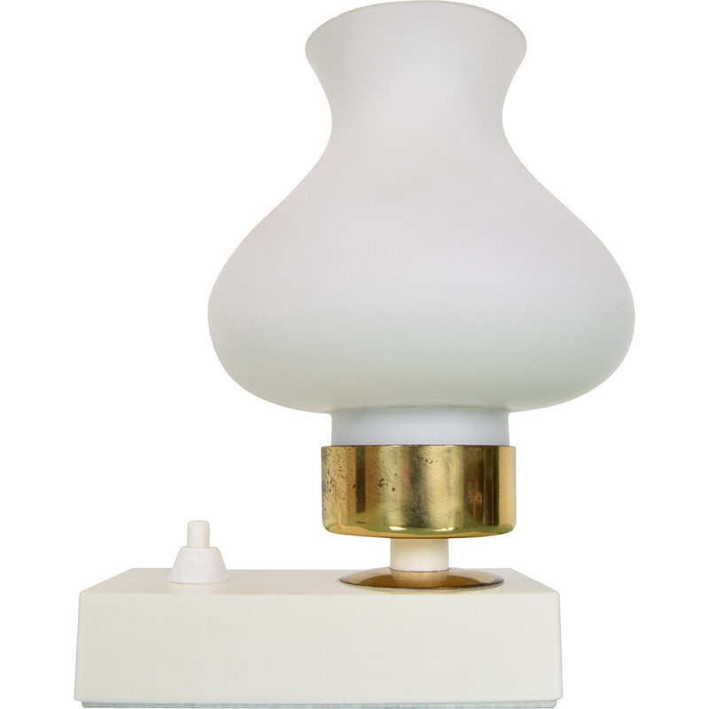 Vintage table lamp in plastic, glass and brass, Czechoslovakia 1960s