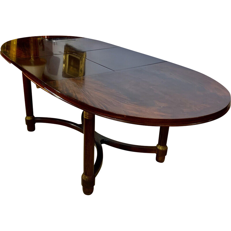 Vintage mahogany table with integrated extensions