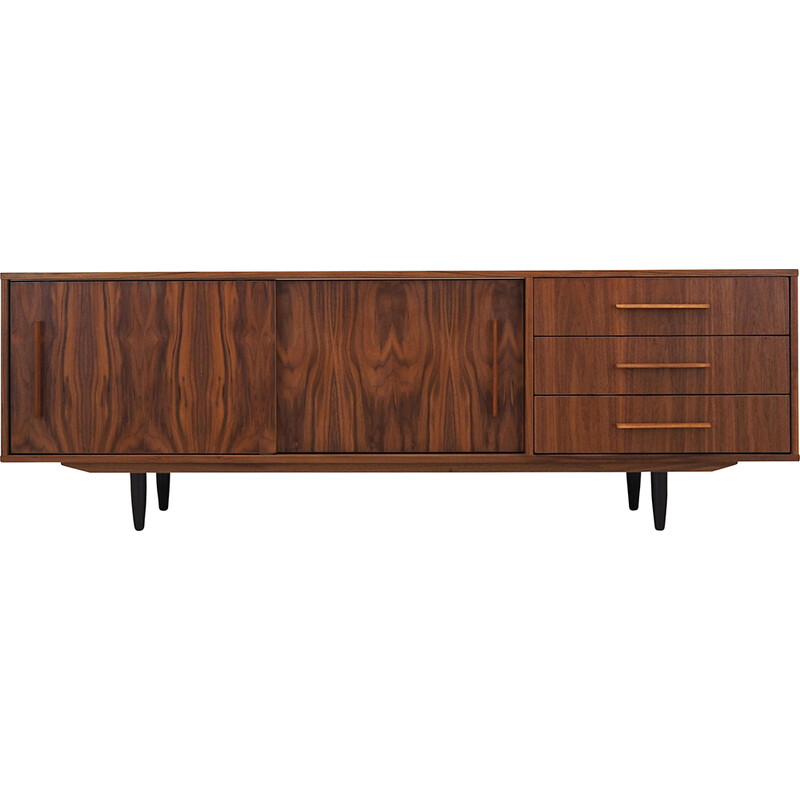 Vintage walnut sideboard with sliding door, Denmark 1990s