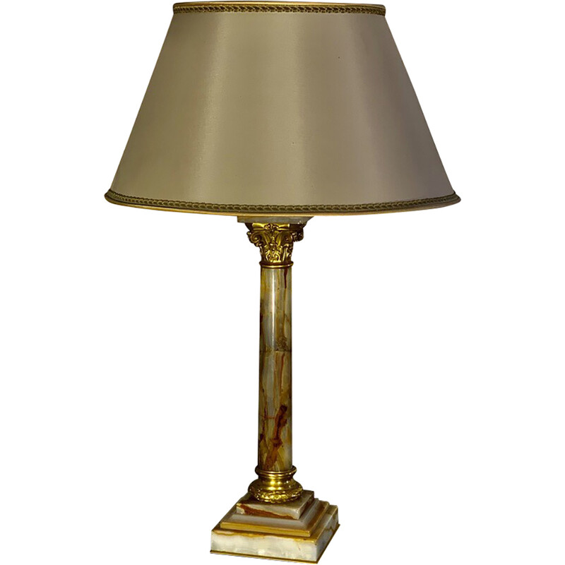 Vintage-Lampe aus hellem Onyx