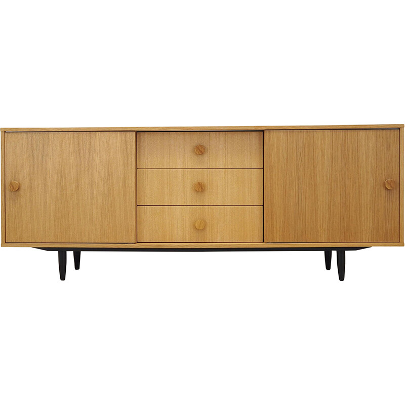 Vintage oakwood sideboard with sliding door, Denmark 1990s