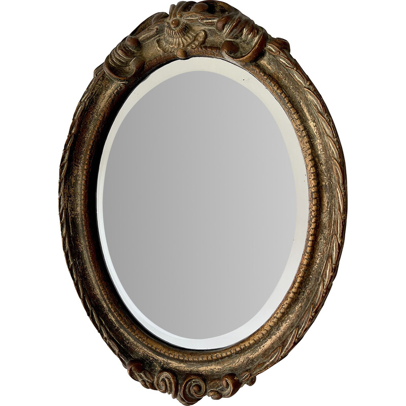 Vintage oval mirror with frame