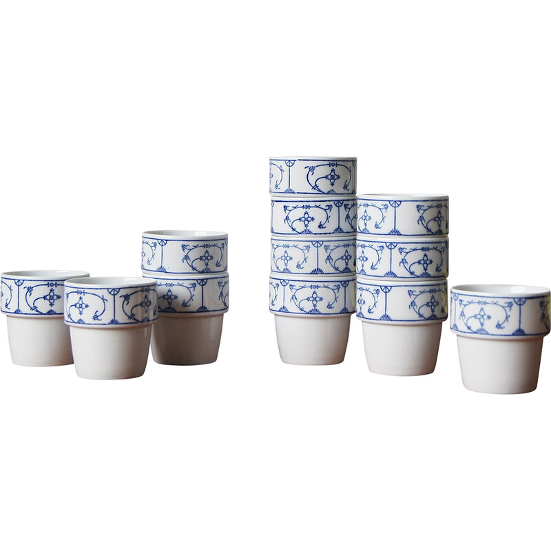 Set di 12 tazze vintage in ceramica per Jäger Eisenberg, anni '70