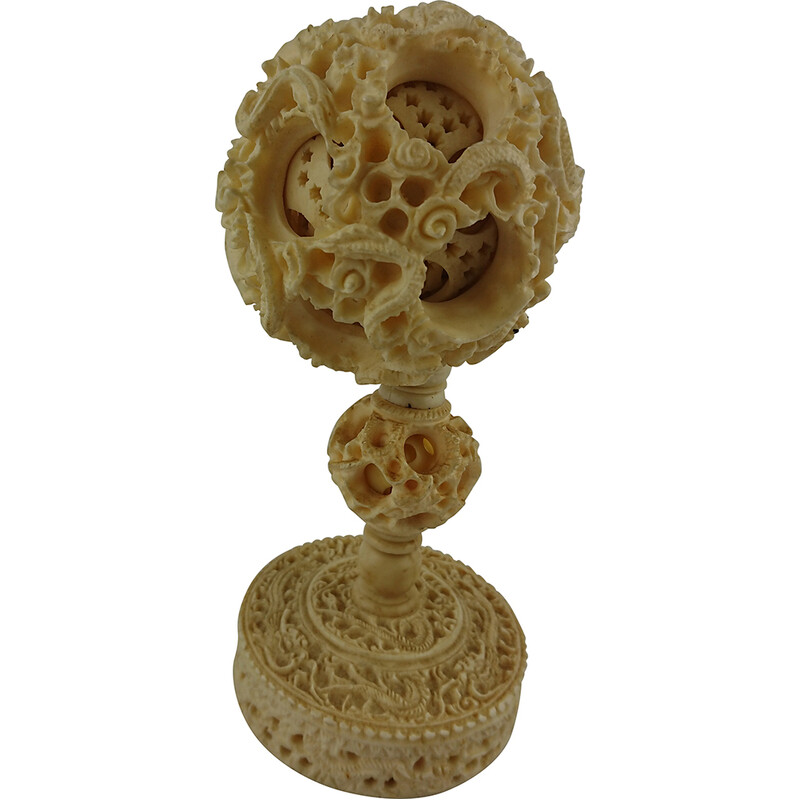Vintage carved canton ball