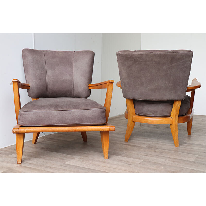 Paar vintage fauteuils van Etienne Henri Martin voor Steiner, 1950