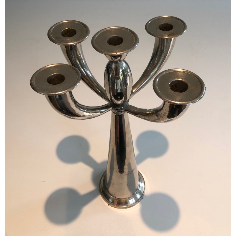 Candelabro vintage plateado, 1970