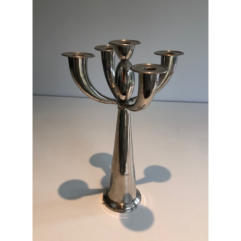 Candelabro vintage plateado, 1970