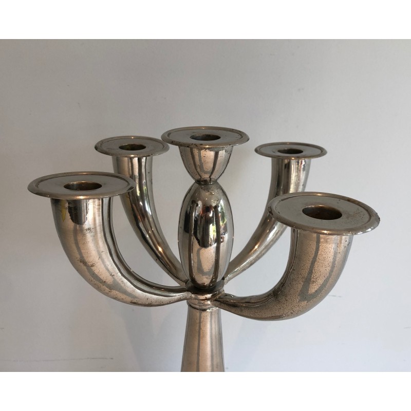 Candelabro vintage plateado, 1970