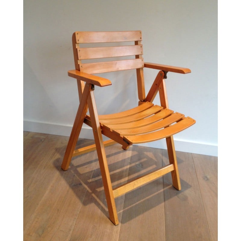 Paire de fauteuils vintage en bois pour Clairitex, 1970