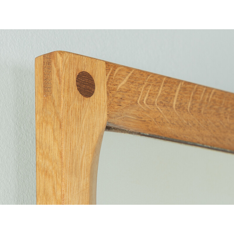 Vintage oakwood coat rack with mirror by Aksel Kjersgaard, Denmark 1960s