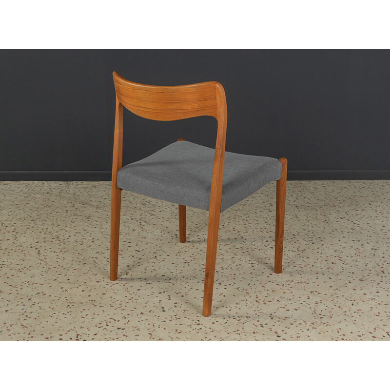 Paar vintage Scandinavische stoelen van teakhout en stof, Denemarken 1950