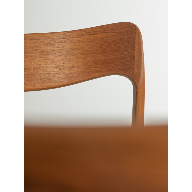 Coppia di sedie scandinave vintage in teak e tessuto, Danimarca 1950