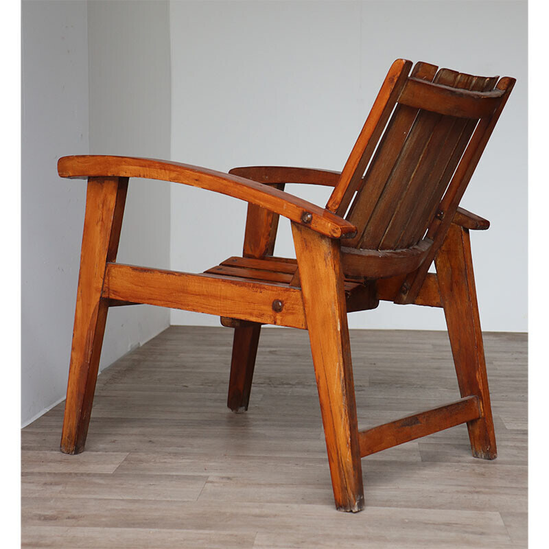 Vintage houten fauteuil, 1950
