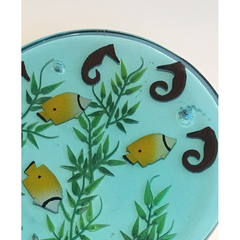 Set of 4 vintage resin trays, French 1970s