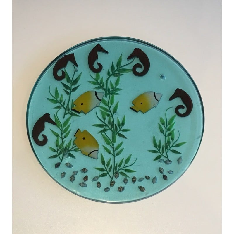 Set of 4 vintage resin trays, French 1970s