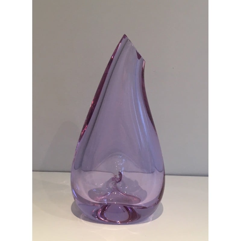 Französische Vintage-Vase aus birnenförmigem Glas, 1970