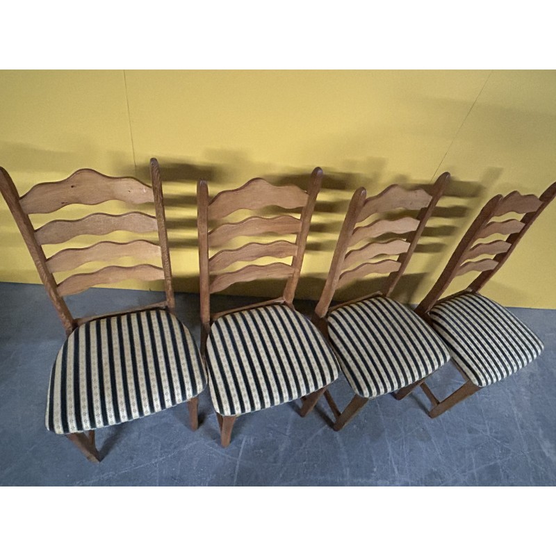 Set of 4 vintage oakwood dining chairs by Henning Kjaernulf, 1960s