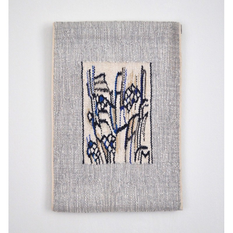 Tapiz de pared abstracto vintage tejido a mano por Mette Birckner, Dinamarca años 2000