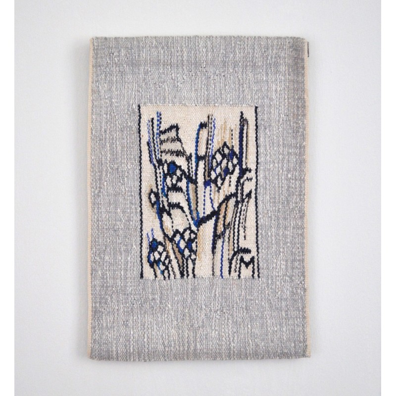 Vintage abstract handwoven wall tapestry by Mette Birckner, Denmark 2000s