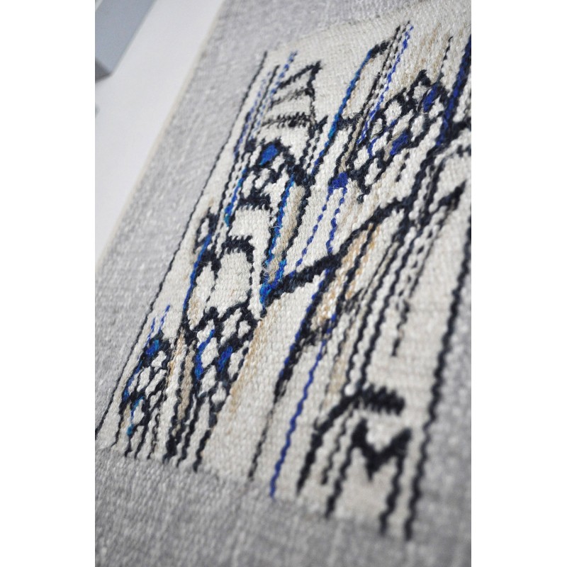 Vintage abstract handwoven wall tapestry by Mette Birckner, Denmark 2000s