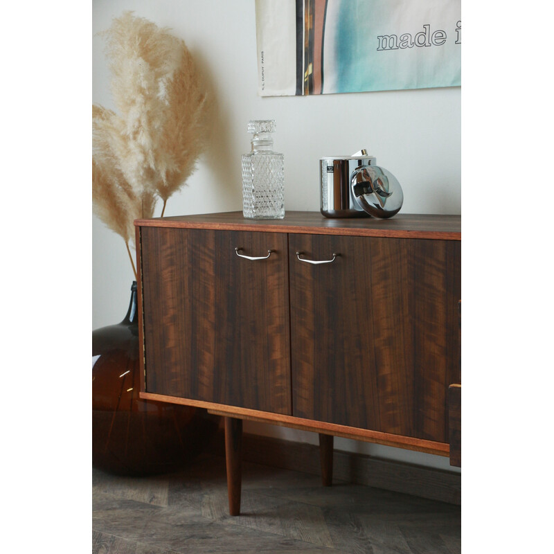 Vintage teak and walnut sideboard for Morris of Glasgow, 1960s