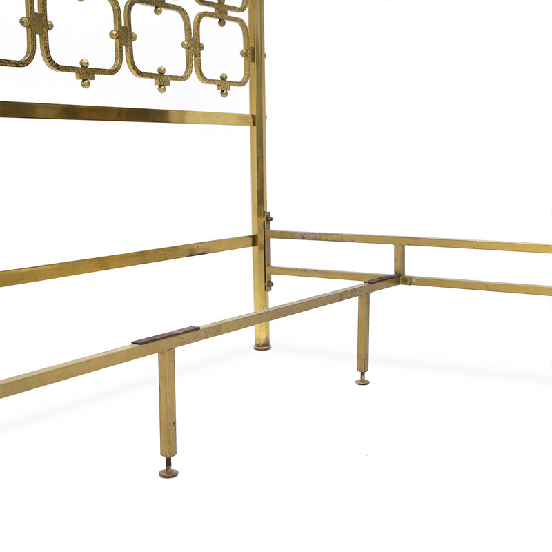 Vintage brass double bed by Luciano Frigerio, Italy 1970s