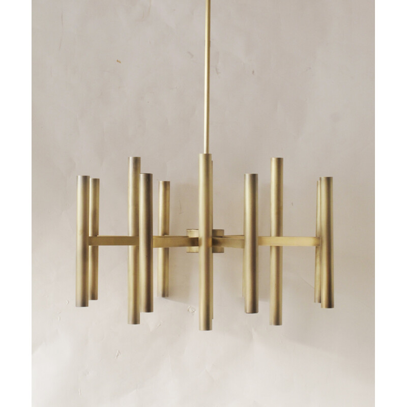 Italian Brass chandelier - 1970s