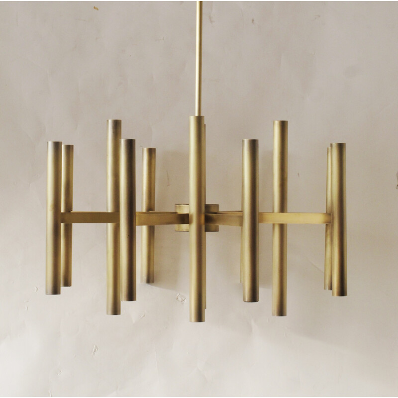 Italian Brass chandelier - 1970s