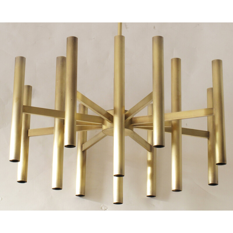 Italian Brass chandelier - 1970s