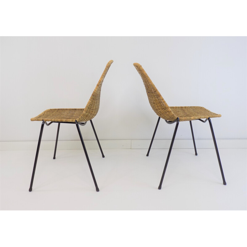 Paar vintage mandrotan stoelen van Gian Franco Legler