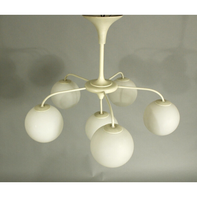 Vintage chandelier by Eva Renee Nele and Max Bill for Temde, Switzerland 1960s