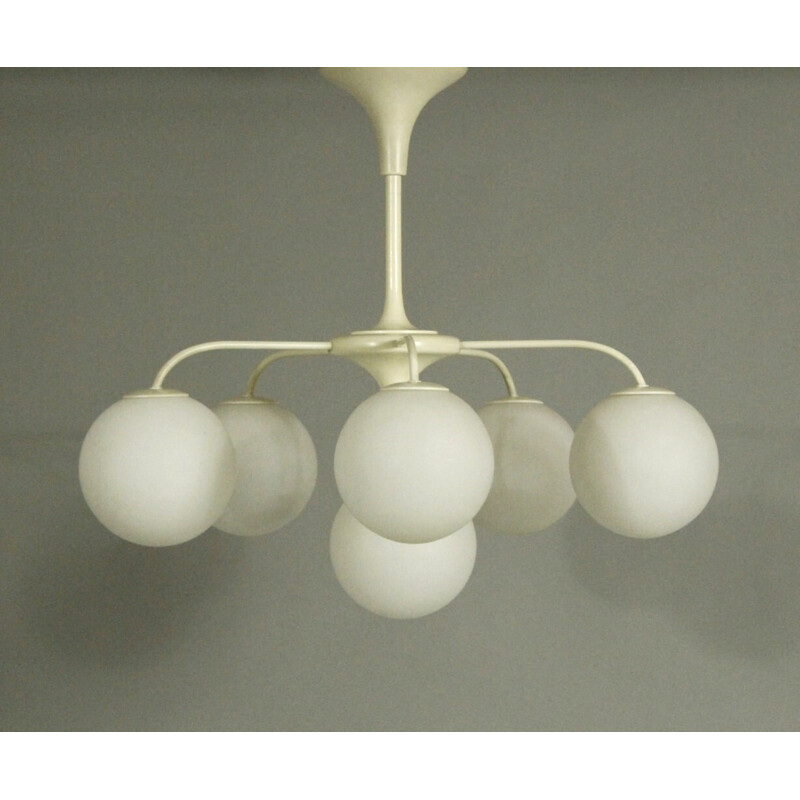 Vintage chandelier by Eva Renee Nele and Max Bill for Temde, Switzerland 1960s