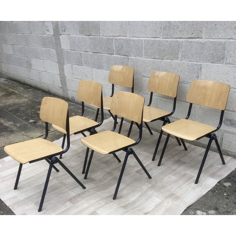 Conjunto de 6 cadeiras holandesas vintage Galvanitas