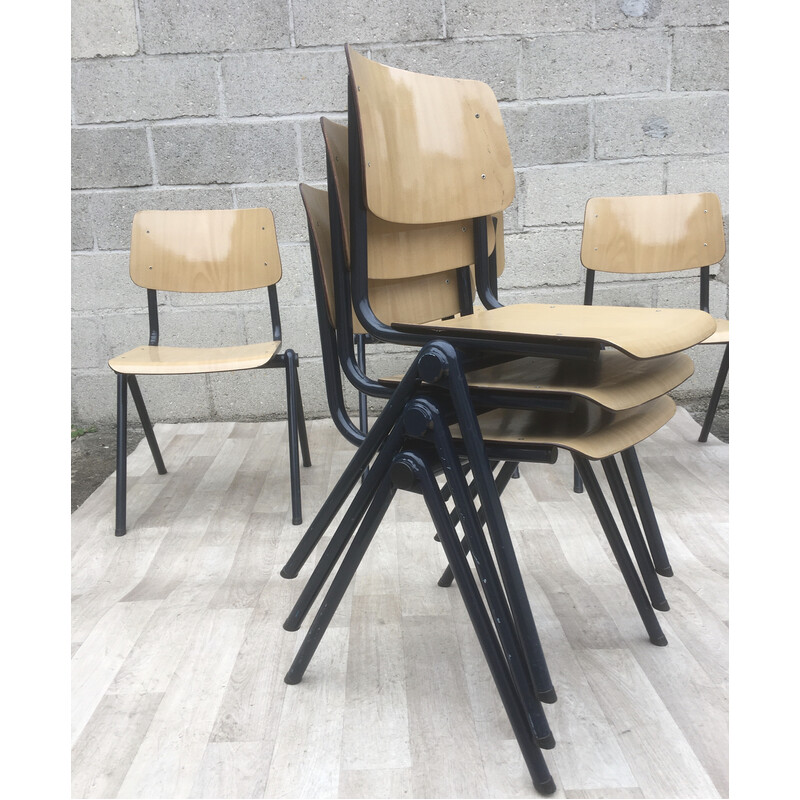 Set of 6 vintage Dutch chairs Galvanitas