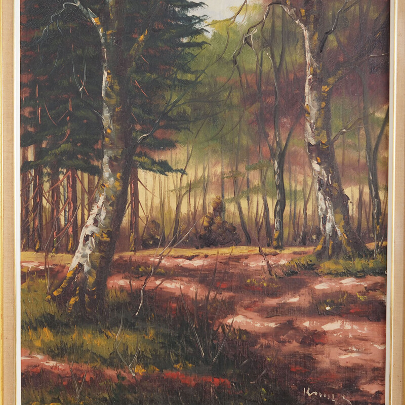 Pintura Vintage "The Deep in the forest", década de 1970