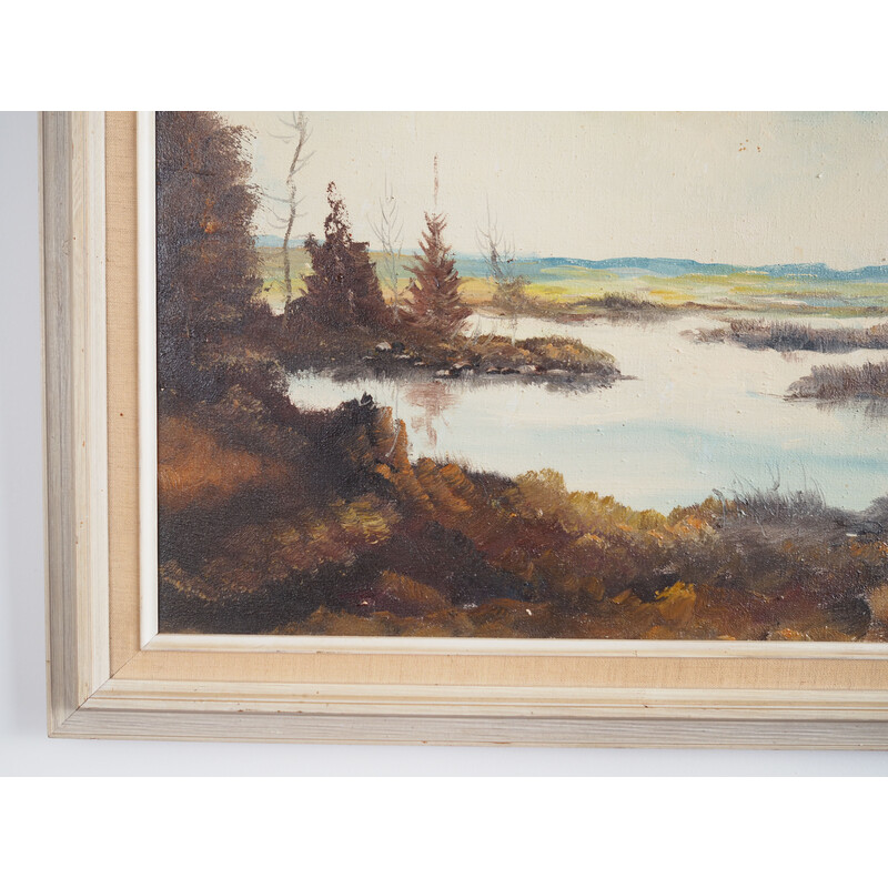 Pintura Vintage "The Autumn Pond", década de 1970