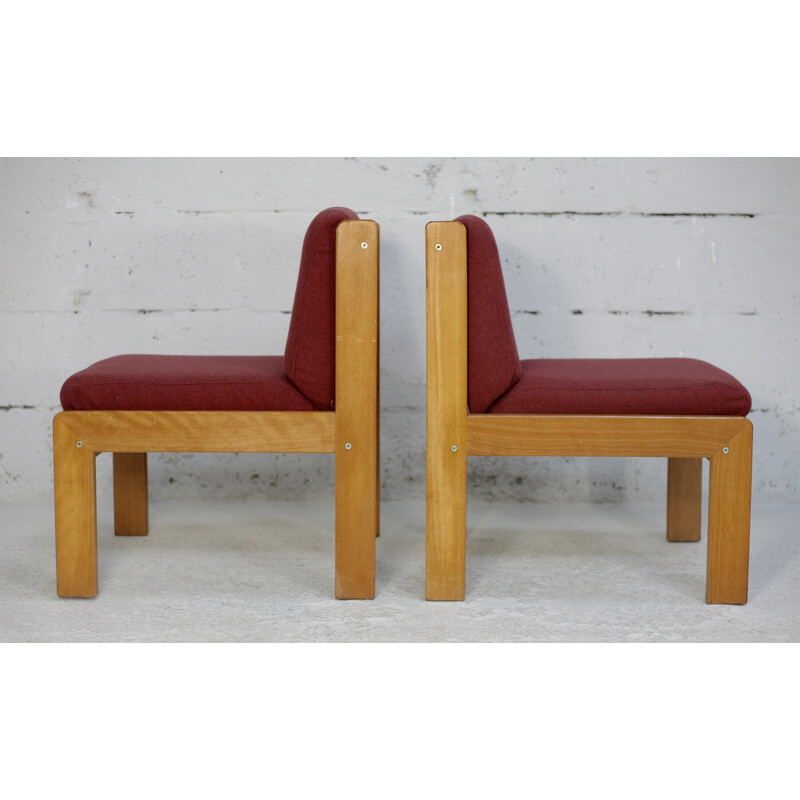 Pair of vintage "raspberry" armchairs by André Sornay, France 1960