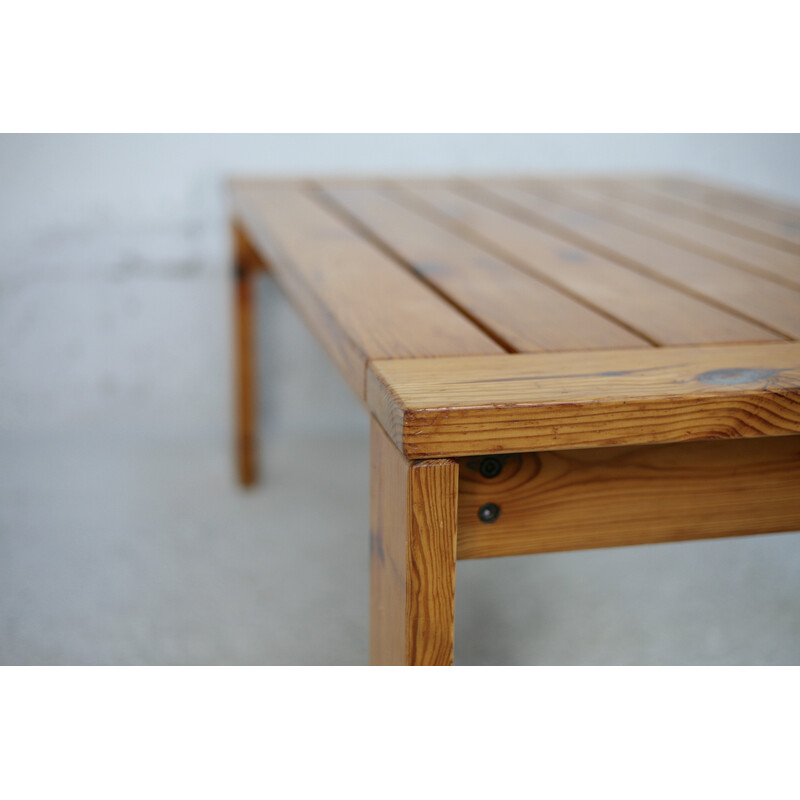 Vintage pine coffee table, France 1970